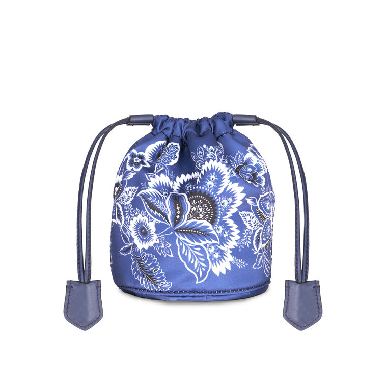 Printed Satin Pouch Drawstring Purse image number null