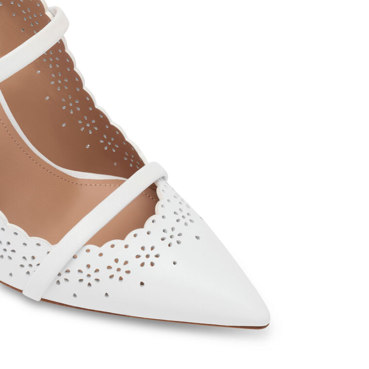 Maureen 85mm Broderie Leather Heeled Mules image number null