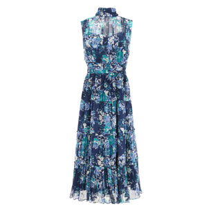 Junia Sleeveless Floral Tapestry High Neck Midi Dress