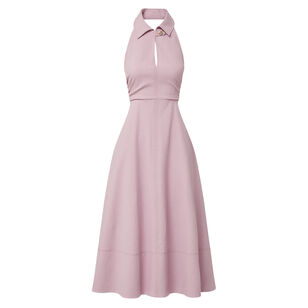 Mackey Seersucker Halter Midi Dress