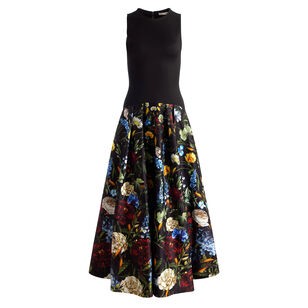 Adley Drop Waist Sleeveless Floral Midi Dress