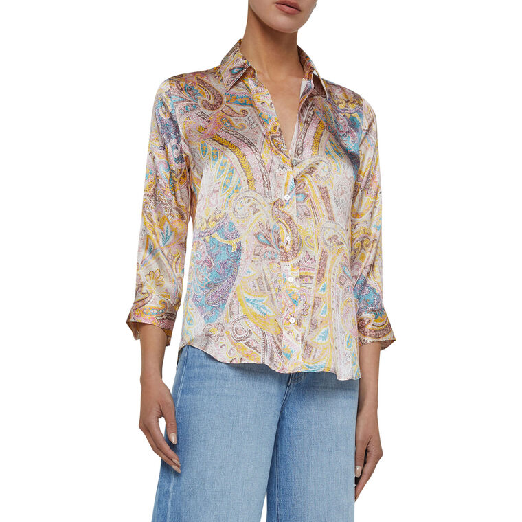 Dani 3/4 Sleeve Silk Blouse image number null