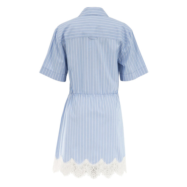 Calder Short Sleeve Cotton Lace Contrast Mini Dress image number null