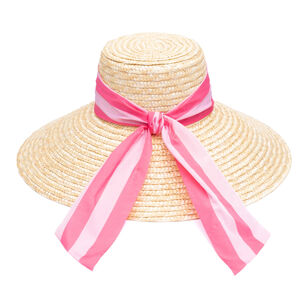 Mirabel Grosgrain Wide-Brim Sunhat