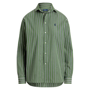 Long Sleeve Relaxed Fit Striped Cotton Shirt