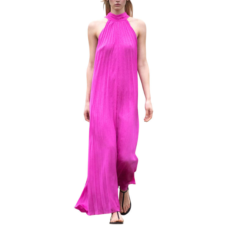 Beverly Pleated Halter Maxi Dress image number null