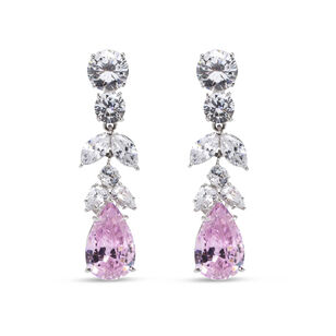 Round And Pear Shape Drop Earrings