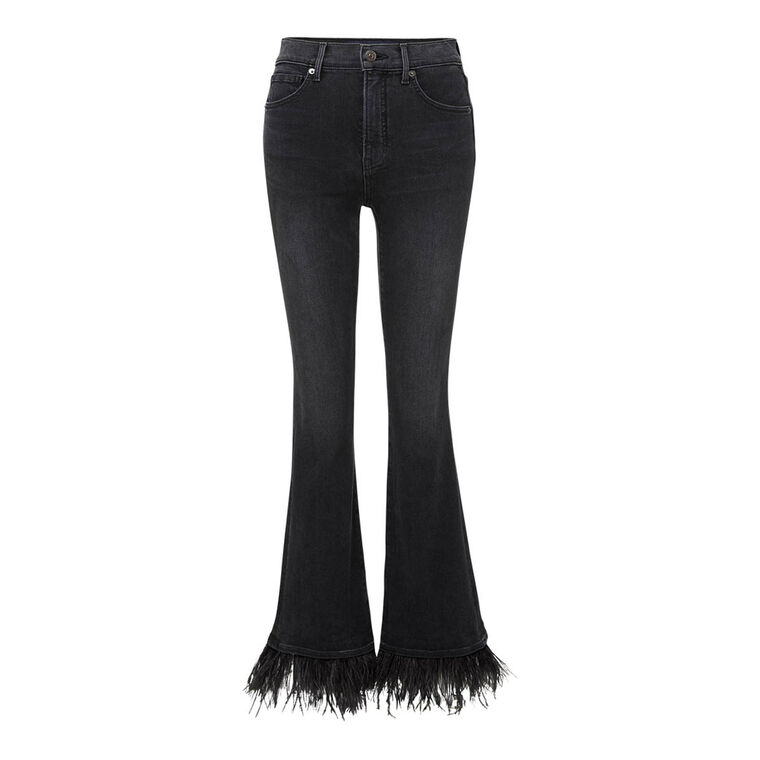 Carson Removable Feather Trim Jean image number null