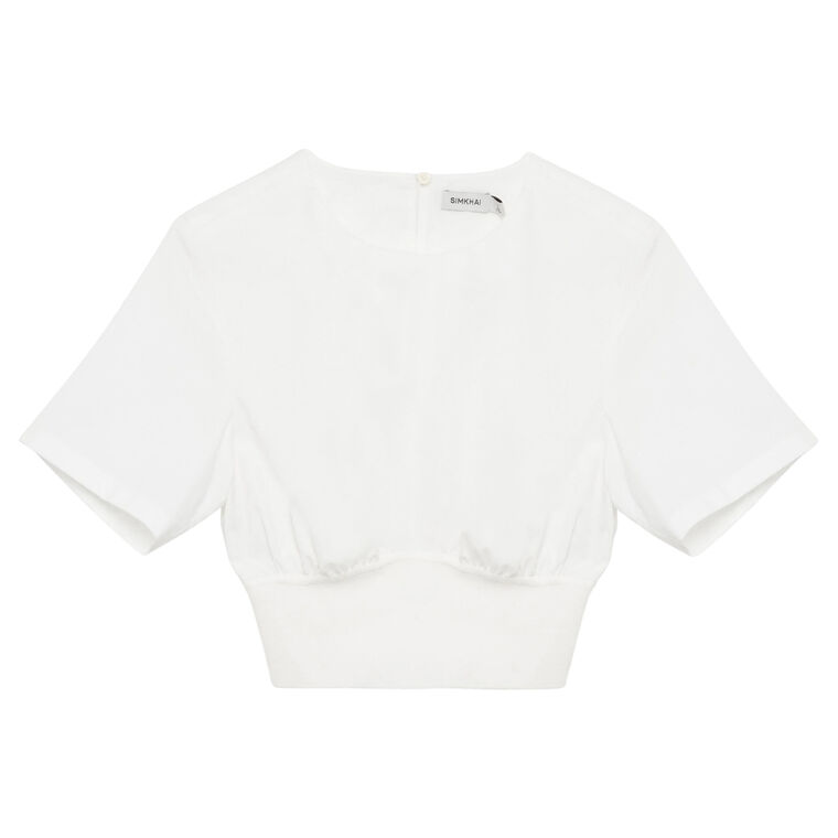 Adair Short Sleeve Crewneck Cropped Top image number null