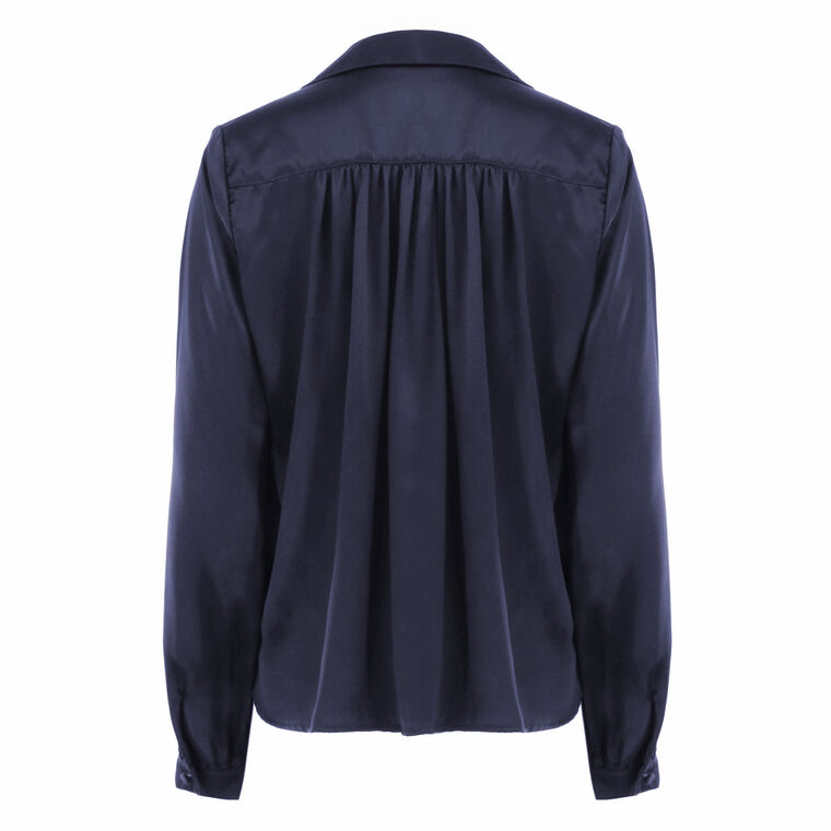 Celine Long Sleeve Silk Ruffle Shirt image number null
