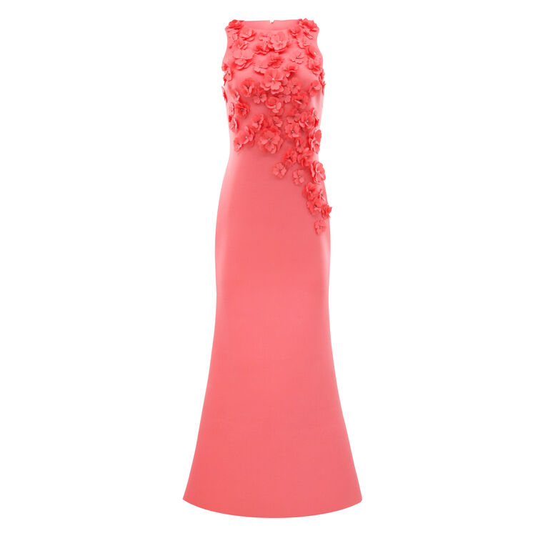 Scuba Floral And Crystal Gown image number null