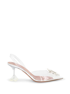 90mm Begum Glass Slipper Crystal Slingback Pumps