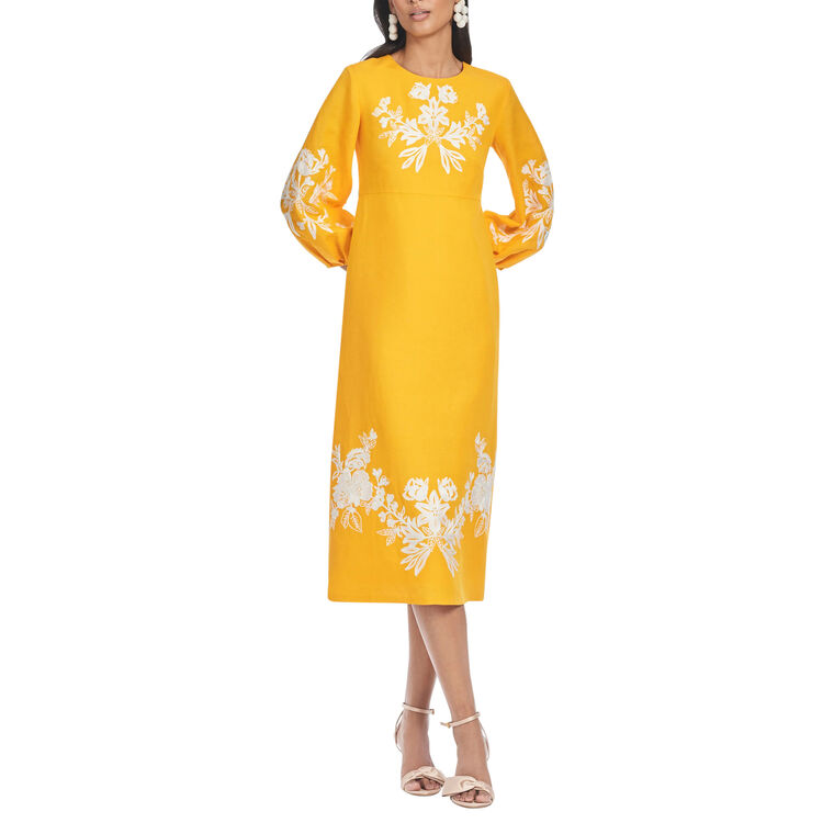Amaira 3/4 Sleeve Midi Sheath Dress image number null