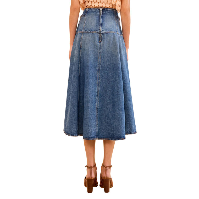 Brigette Denim A-Line Midi Skirt image number null