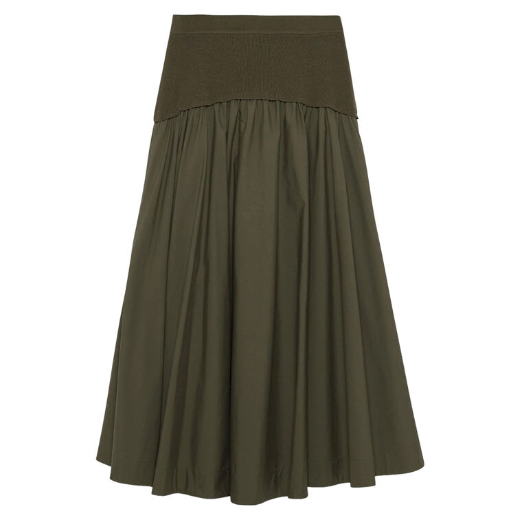 Ovie Knit Cotton Midi Skirt image number null