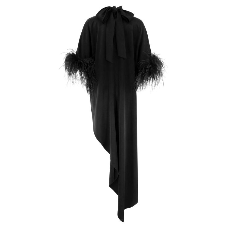 Kenzie Feather Trim Turtleneck Blouse image number null