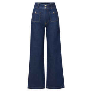 Taylor Patch-Pocket Wide-Leg Jean