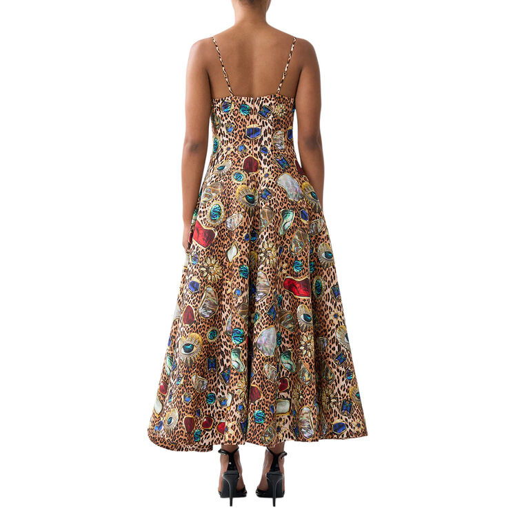 Corset Maxi Dress With Flared Skirt image number null