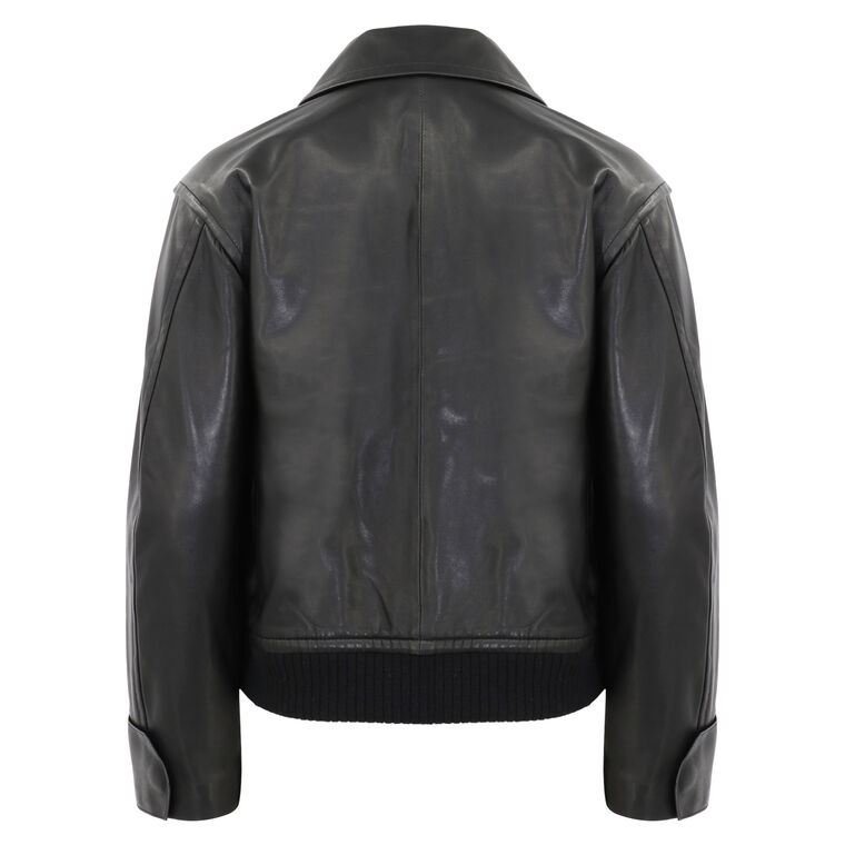 Leather Bomber Jacket image number null