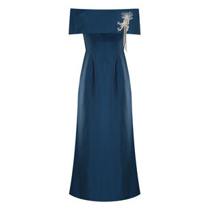 Off Shoulder Roll Collar Gown