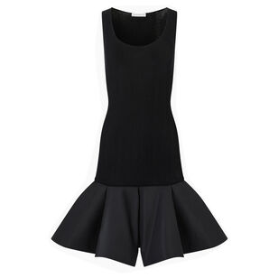 Sleeveless Knit Dress With Peplum Bottom