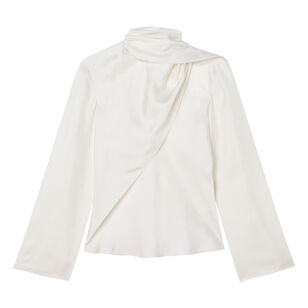 Long Sleeve Silk Foulard Top