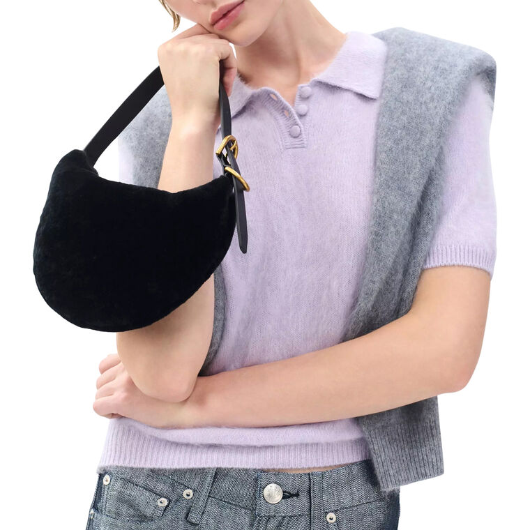 Mercer Small Shearling Hobo Bag image number null