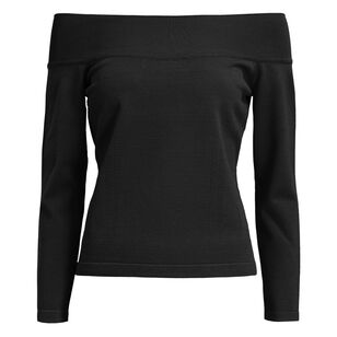 Off-The-Shoulder Crepe Knit Top