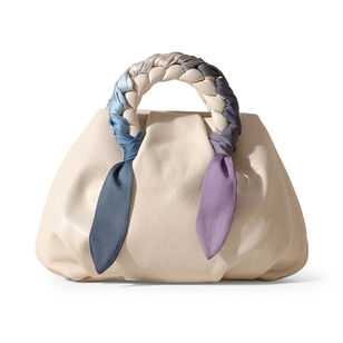Bombon Foulard Plaited-Handle Leather Handbag