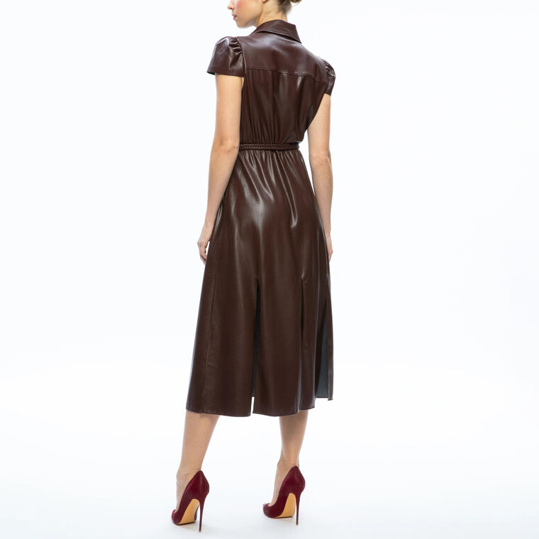 Miranda Vegan Leather Midi Dress image number null