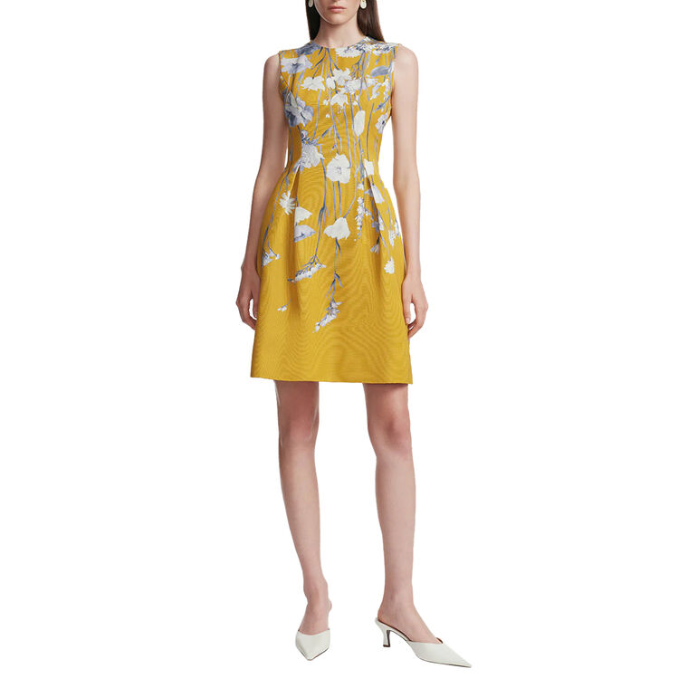 Betsy Sleeveless Floral Faille Mini Dress image number null