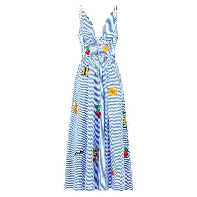 Sleeveless Waistband Midi Dress With Tie Detail image number null