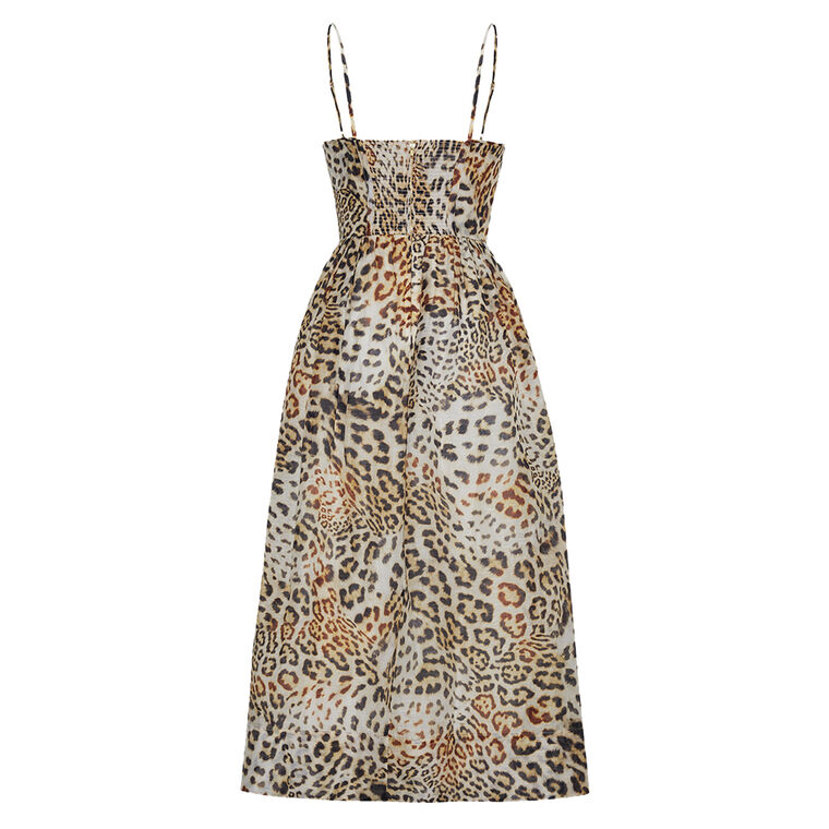 Alba Sleeveless Silk Linen Midi Dress image number null