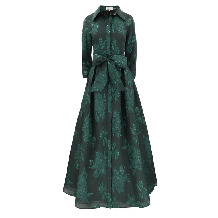 3/4 Sleeve Collared Ball Gown image number null