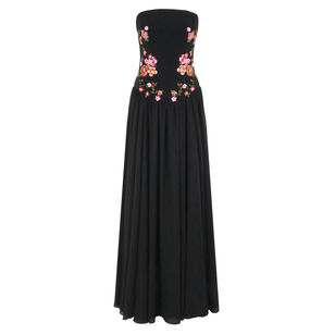 Caroline Strapless Floral Sequin Detail Corset Gown