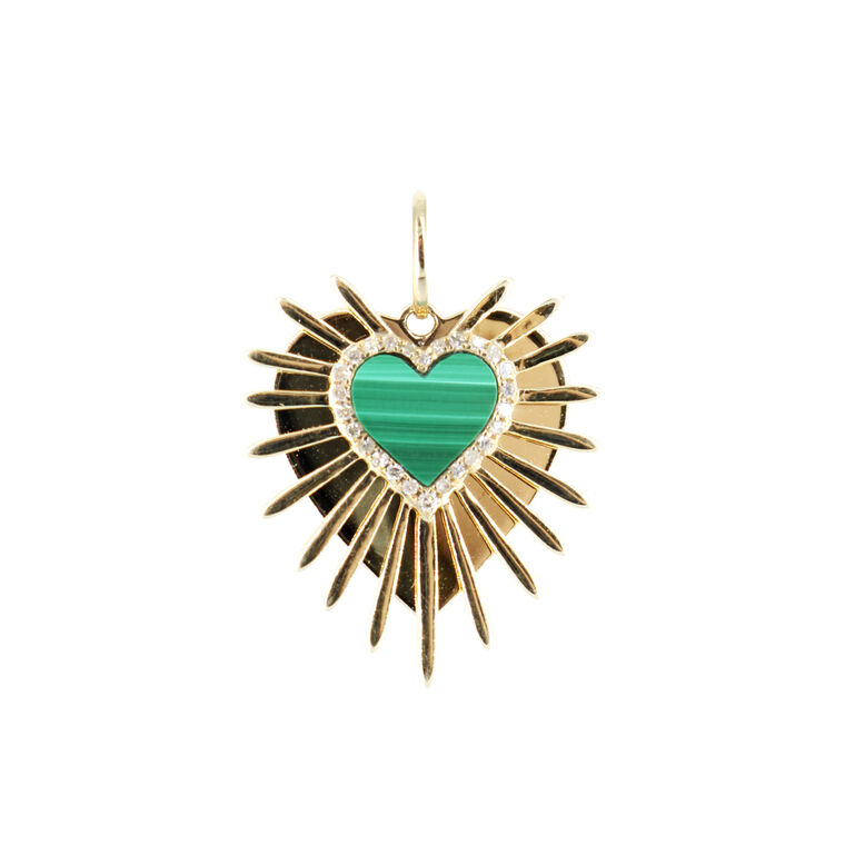 Elura Malachite Heart Pendant image number null