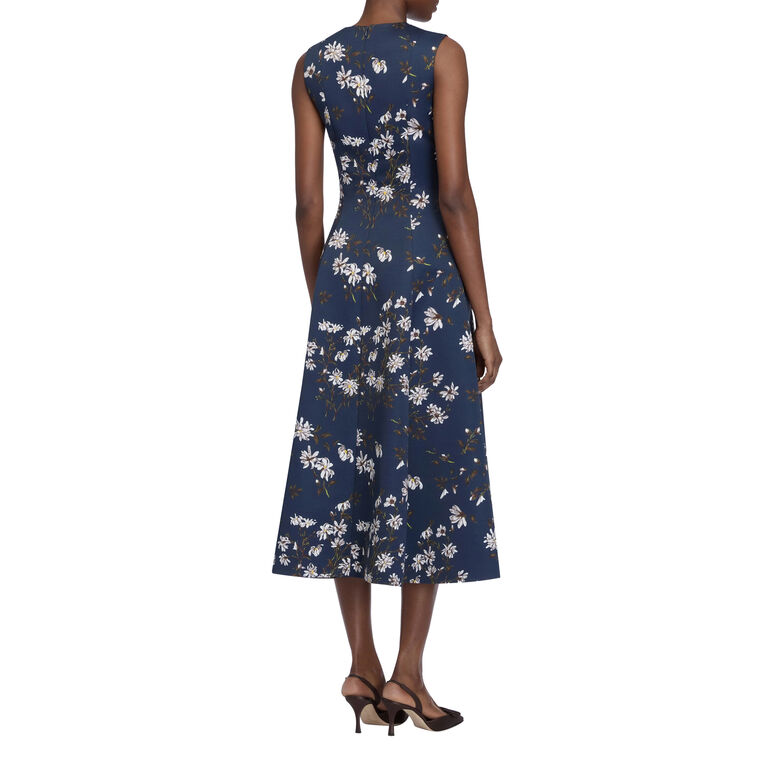 Mara Sleeveless Taffeta Faille Midi Dress image number null