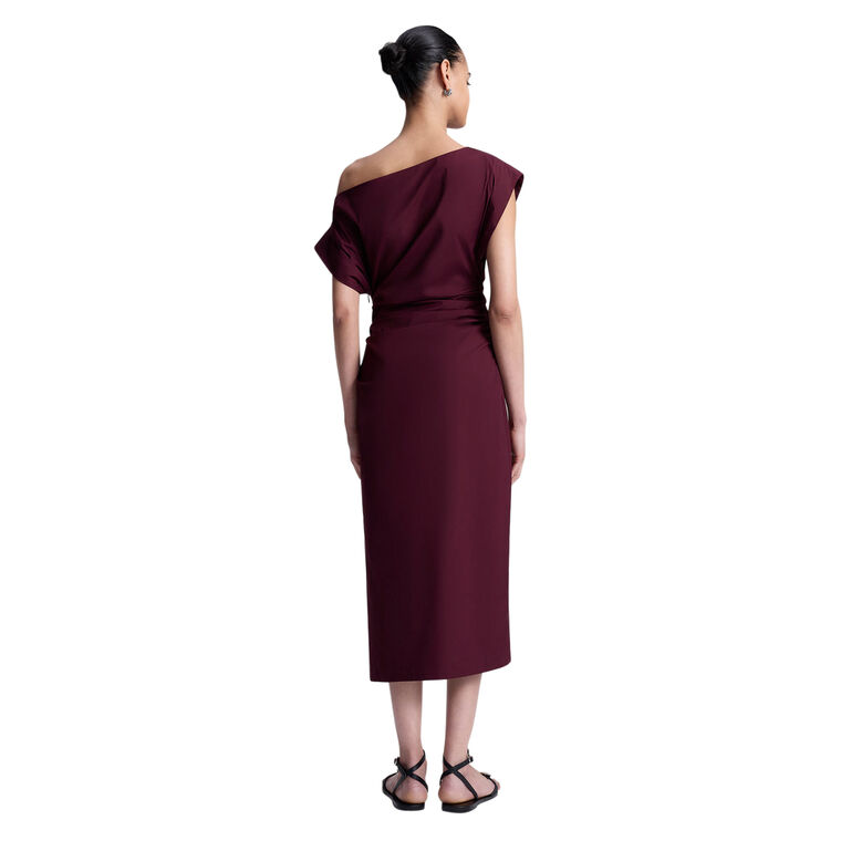 Nara Stretch Cotton Off Shoulder Midi Dress image number null