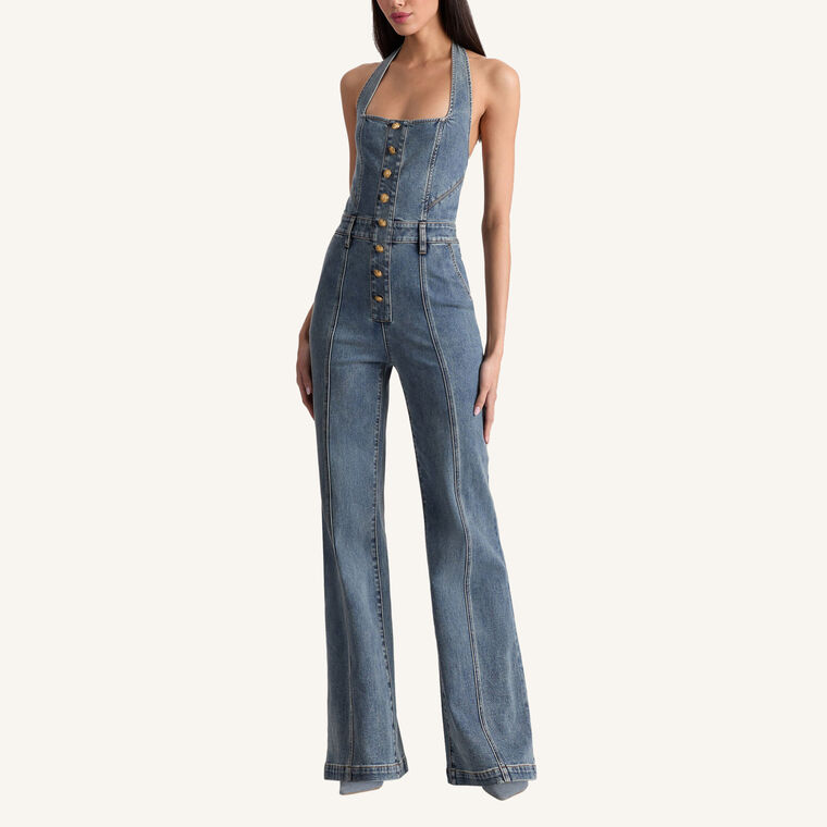 Pennie Denim Bustier Jumpsuit image number null