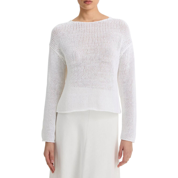 Italian Coated Cotton-Blend Pullover Sweater image number null