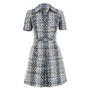 Tweed Belted Mini Shirtdress