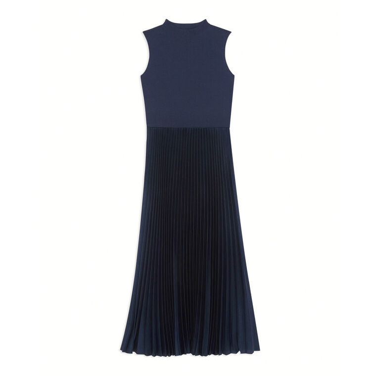Pleated Combo Dress image number null