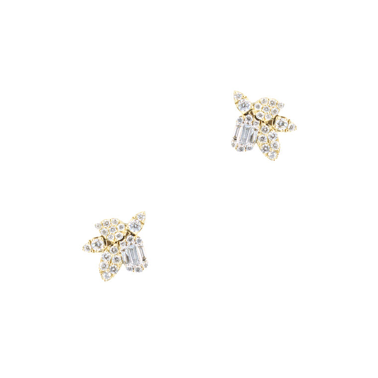 Callie Lotus Diamond Studs image number null