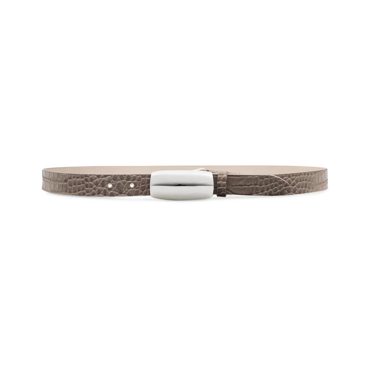 Marlowe Croc-Embossed Leather Belt image number null