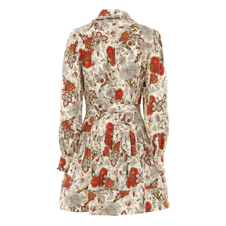 Simona Floral Silk Tie-Waist Mini Dress image number null