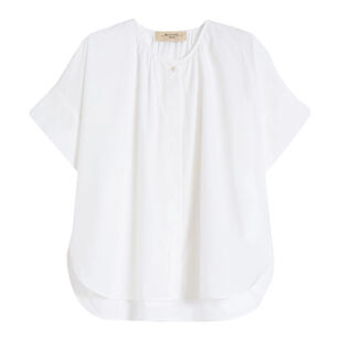 Educata Short Sleeve Cotton Poplin Crew Neck Shirt