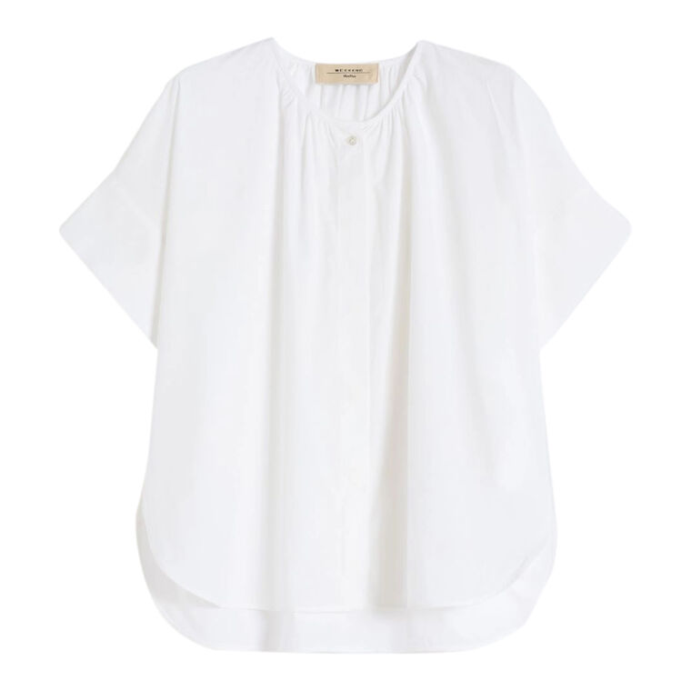 Educata Short Sleeve Cotton Poplin Crew Neck Shirt image number null