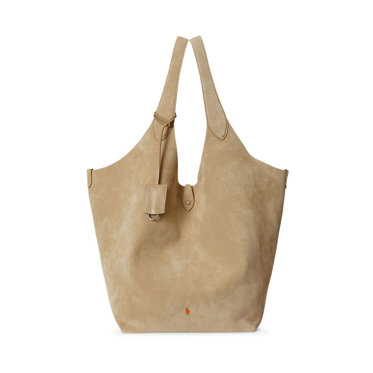 Polo Play Large Suede Tote Bag image number null