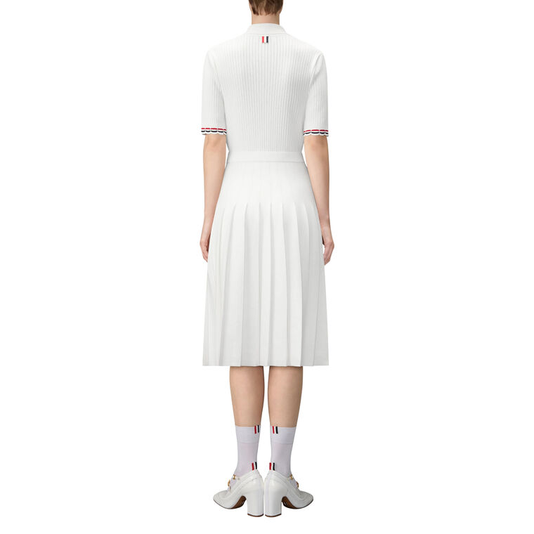 Short Sleeve Pointelle Rib Stitch Midi Dress image number null