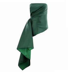 Heavy Satin Strapless Draped Asymmetrical Top